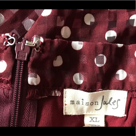 Maison Jules Skirt New With Tags Lightweight Lined Skirt Polka Dot Size XL - Picture 4 of 6